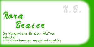 nora braier business card